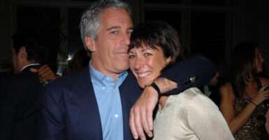 NEW YORK CITY, NY - MARCH 15: Jeffrey Epstein and Ghislaine Maxwell attend de Grisogono Sponsors The 2005 Wall Street Concert Series Benefitting Wall Street Rising, with a Performance by Rod Stewart at Cipriani Wall Street on March 15, 2005 in New York City. (Photo by Joe Schildhorn/Patrick McMullan via Getty Images)