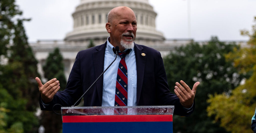 WASHINGTON, DC - SEPTEMBER 10: Rep. Chip Roy (R-TX) speaks during a "Only Citizens Vote" bus tour rally on passing the SAVE Act at Upper Senate Park outside the U.S. Capitol on September 10, 2025 in Washington, DC. The Safeguard American Voter Eligibility Act, or SAVE Act, would mandate proof of U.S. citizenship to register for federal elections, a move supporters argue is needed to secure voter rolls while opponents say it risks blocking eligible Americans from casting ballots. (Photo by Kent Nishimura/Getty Images)