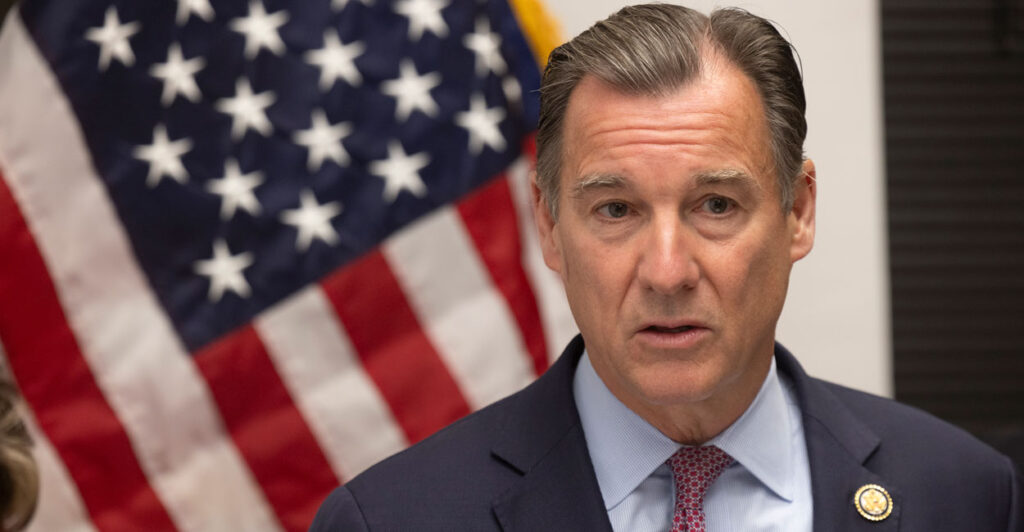 Tom Suozzi speaks at a capitol press conference.