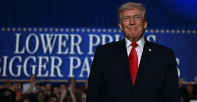 Trump arrives to deliver remarks on the economy.