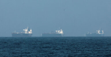 Three oil tankers sail off the coast of United Arab Emerits