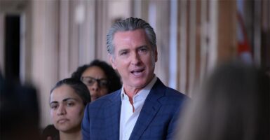 Governor Gavin Newsom speaking.