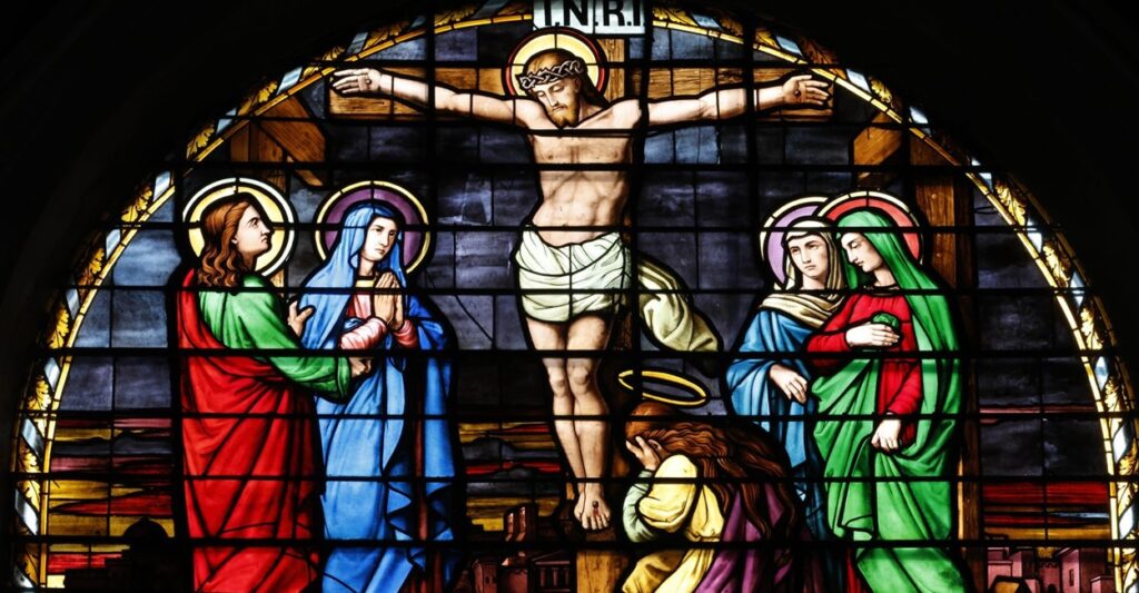 Stained glass of the Crucifixion