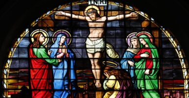 Stained glass of the Crucifixion