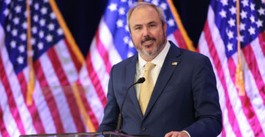 Chair of the Republican National Committee (RNC) Joe Gruters speaks during the RNC Winter Meeting at the Hilton Santa Barbara Beachfront Resort in Santa Barbara, California, on January 23, 2026. (Photo by Patrick T. Fallon / AFP via Getty Images)