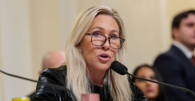 Rep. Marjorie Taylor Greene (R-GA) speaks during a hearing with the House Committee on Homeland Security in the Cannon House Office Building on December 11, 2025 in Washington, DC.