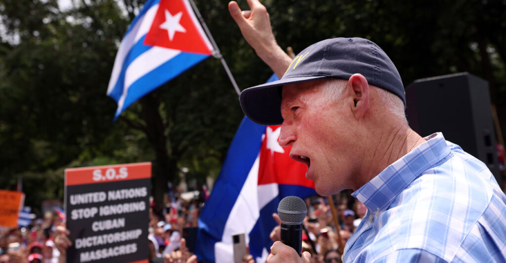 Scott at an anti-Communist rally in Florida.