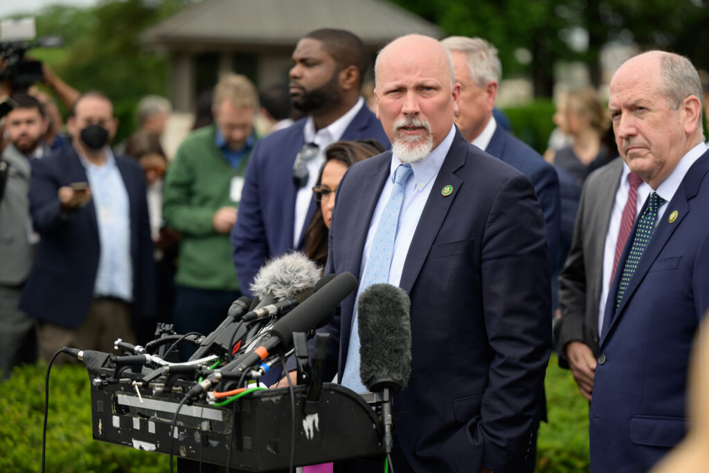 Chip Roy leads press conference.