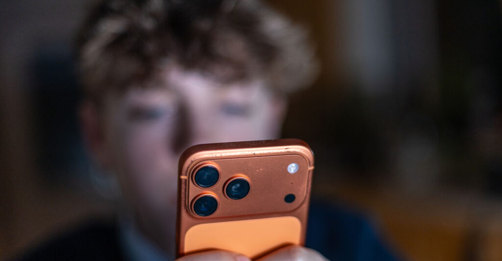 Boy ln iphone