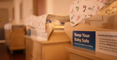 DENVER, CO - APRIL 1 : Baby beds at Saint Joseph Hospital in Denver, Colorado on Tuesday, April 1, 2025. (Photo by Hyoung Chang/The Denver Post)