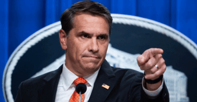 UNITED STATES - APRIL 7: Acting Attorney General Todd Blanche conducts a news conference at the Department of Justice about the Trump Administration's anti-fraud efforts on Tuesday, April 7, 2026. (Tom Williams/CQ-Roll Call, Inc via Getty Images)