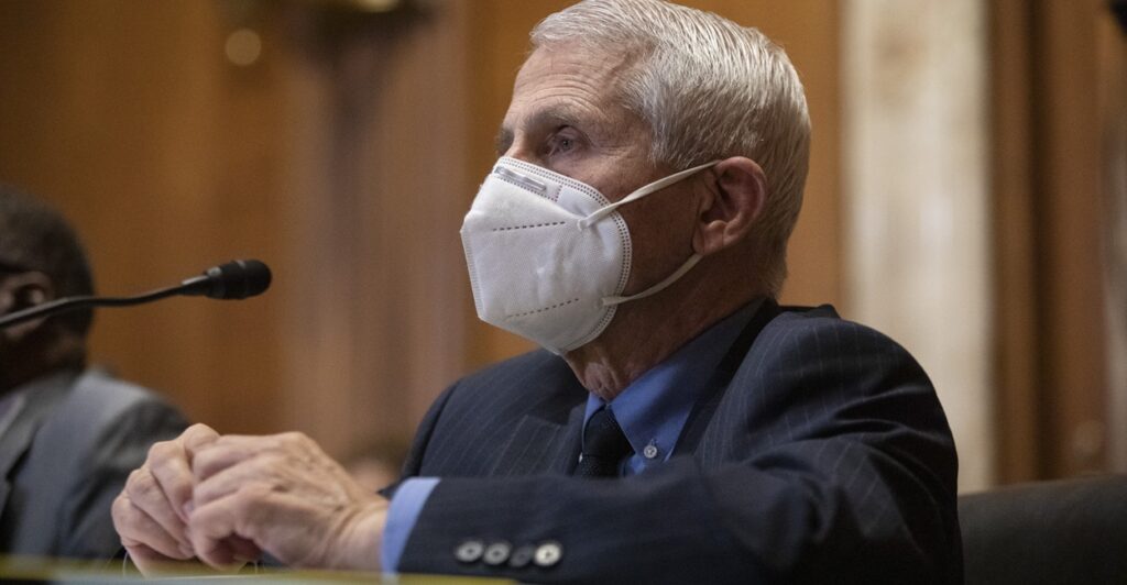 Anthony Fauci wearing a mask