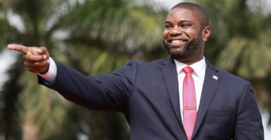 U.S. Rep. Byron Donalds attends a campaign rally for former President Donald Trump