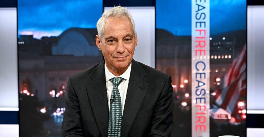 Rahm Emanuel on set of C-SPAN's "Ceasefire"