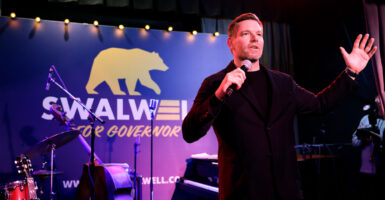 Eric Swalwell at rally.