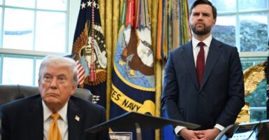 Donald Trump and JD Vance in the Oval Office