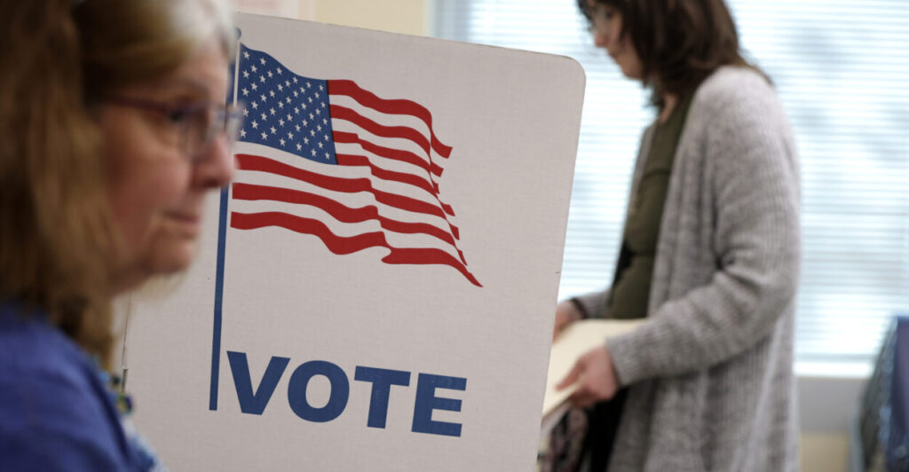 People vote at a polling place in Virginia.