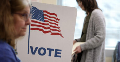 People vote at a polling place in Virginia.