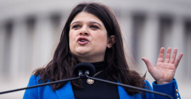 Haley Stevens speaks to reporters at the Capitol.
