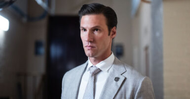 Rep. Pat Harrigan, R-N.C., leaves a meeting on Tuesday, July 22, 2025.