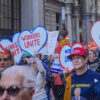 People take part in May Day rally and march in New York City to protest the Trump administration, New York, U.S., May 1, 2025.